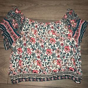 Flowery off shoulder top